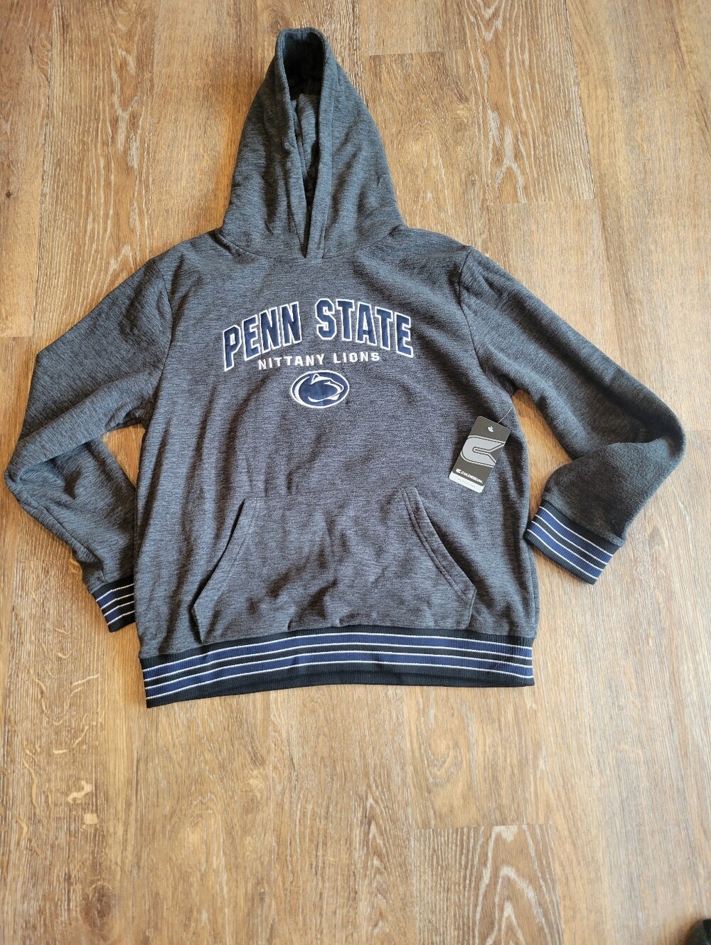 NWT Mens (L) Colosseum Penn State Nittany Lions Fleece Hoodie Sweatshirt Pockets